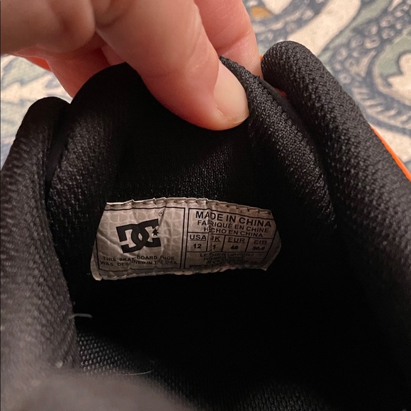 DC Men's Black and Orange Sneakers - Picture 6 of 6